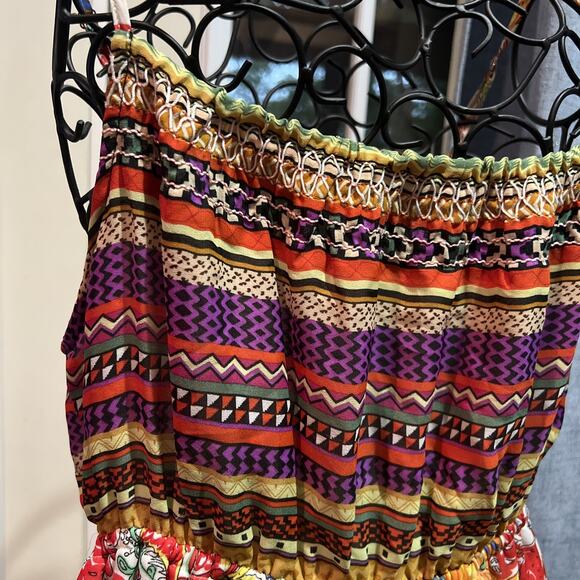 Umgee Dress Medium Boho Sundress Maxi Flowy Peasant Tiered Hippie Festival USA - Picture 7 of 7